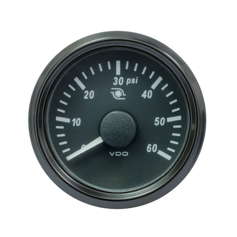 VDO SingleViu 2107 Turbo Pressure 60PSI Black 52mm